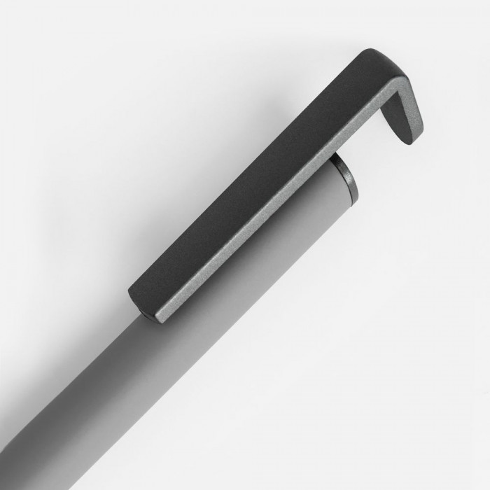 Ручка шариковая Standic с подставкой для телефона, серая