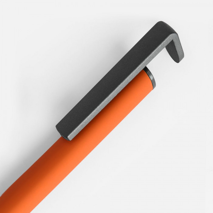 Ручка шариковая Standic с подставкой для телефона, оранжевая