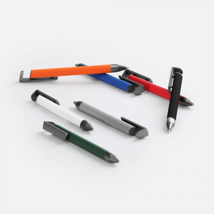 Ручка шариковая Standic с подставкой для телефона, оранжевая