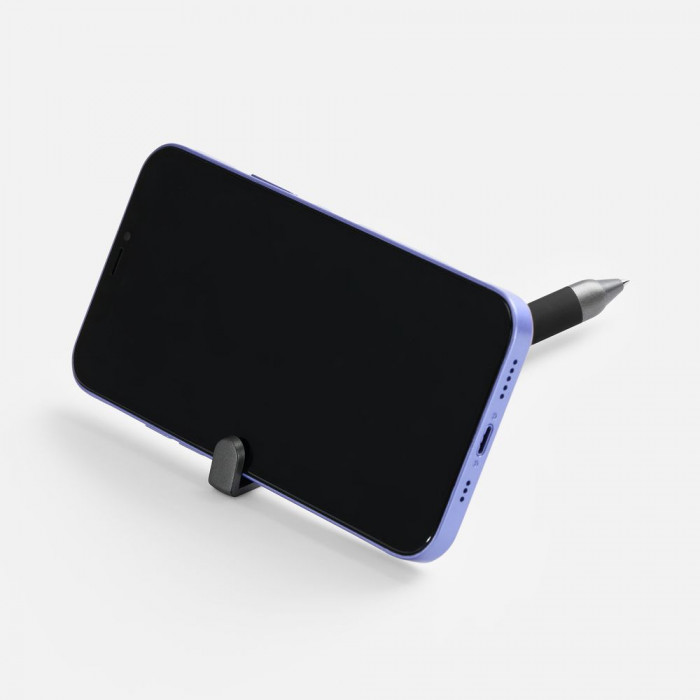 Ручка шариковая Standic с подставкой для телефона, черная