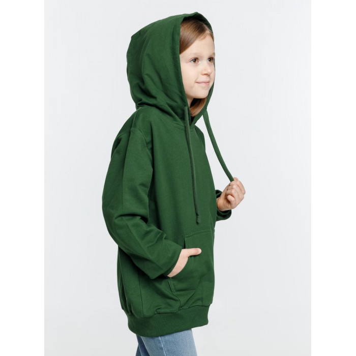 Худи детское Kirenga Kids 2.0, темно-зеленое, 10 лет