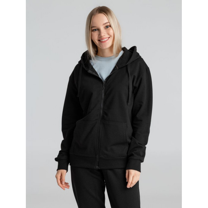 Толстовка на молнии с капюшоном Siverga 2.0, черная, размер 5XL