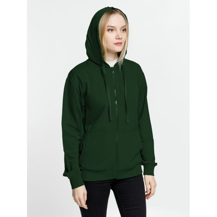 Толстовка на молнии с капюшоном Siverga 2.0, темно-зеленая, размер 4XL