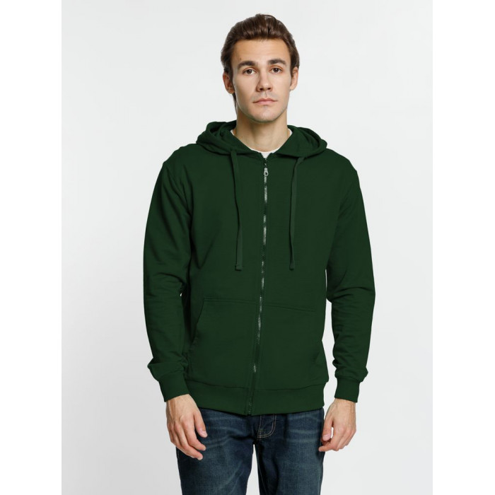 Толстовка на молнии с капюшоном Siverga 2.0, темно-зеленая, размер 4XL