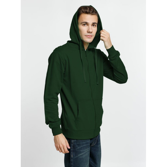 Толстовка на молнии с капюшоном Siverga 2.0, темно-зеленая, размер 4XL