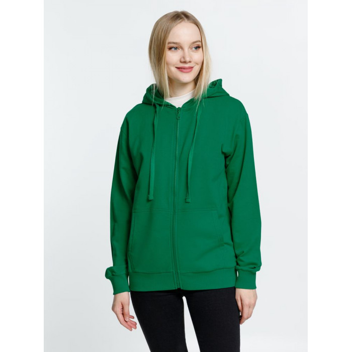 Толстовка на молнии с капюшоном Siverga 2.0, зеленая, размер 4XL