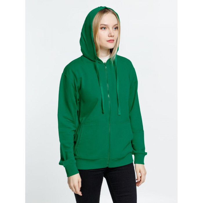 Толстовка на молнии с капюшоном Siverga 2.0, зеленая, размер 4XL