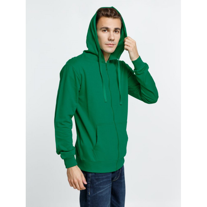 Толстовка на молнии с капюшоном Siverga 2.0, зеленая, размер 4XL