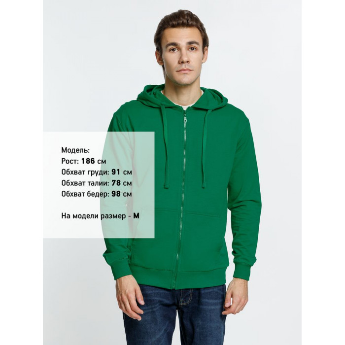 Толстовка на молнии с капюшоном Siverga 2.0, зеленая, размер 4XL
