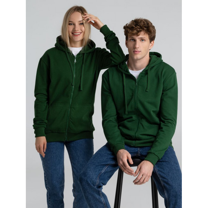 Толстовка на молнии с капюшоном Siverga Heavy 2.0, темно-зеленая, размер 4XL