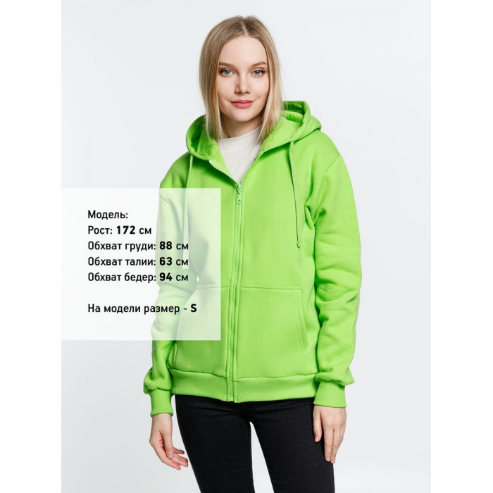 Толстовка на молнии с капюшоном Siverga Heavy 2.0, зеленое яблоко, размер 4XL
