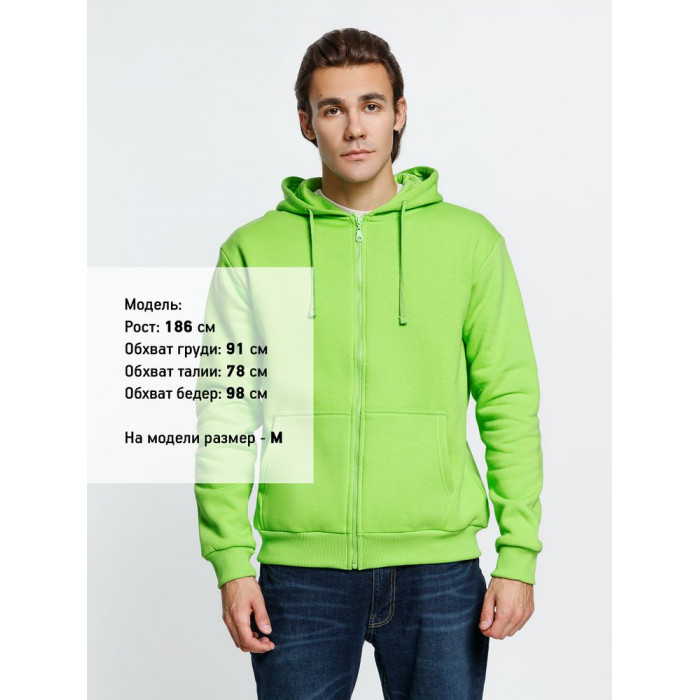 Толстовка на молнии с капюшоном Siverga Heavy 2.0, зеленое яблоко, размер 4XL