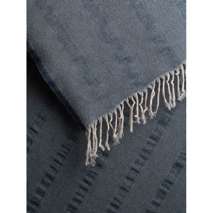 Плед «Сенеж», серо-синий