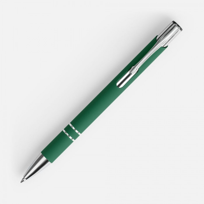 Ручка шариковая Keskus Soft Touch, зеленая