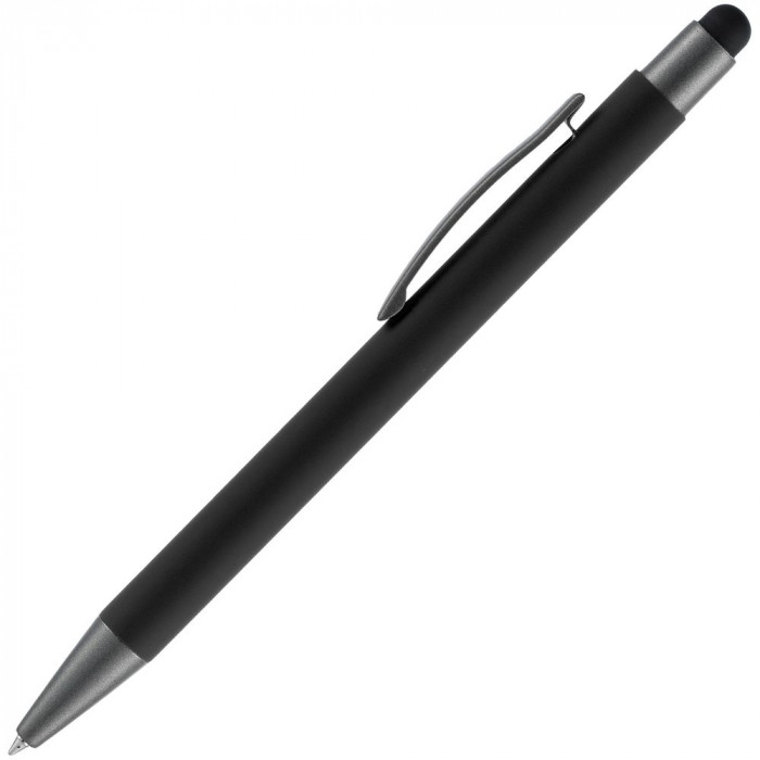 Ручка шариковая Atento Soft Touch Stylus со стилусом, черная