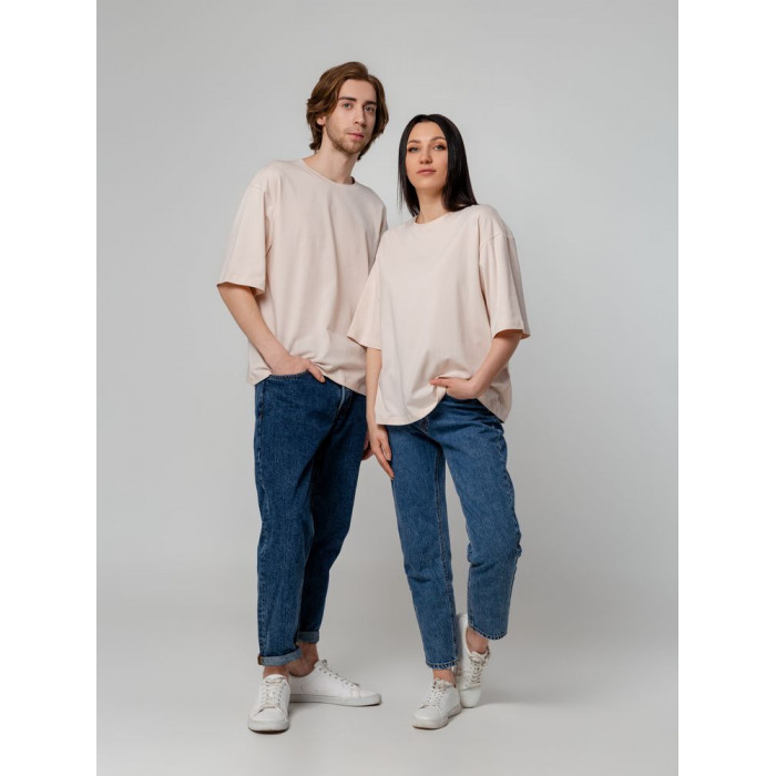 Футболка унисекс оверсайз Street Vibes, бежевая, размер XL/XXL