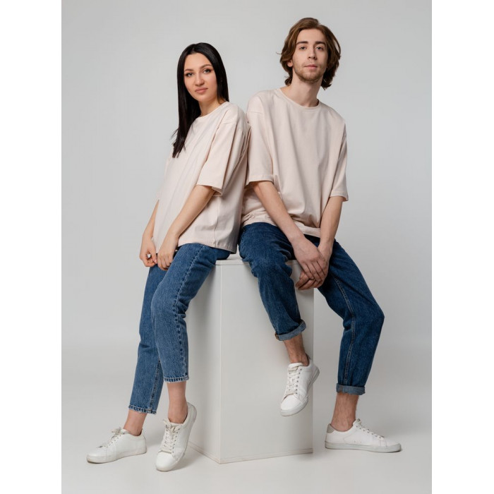 Футболка унисекс оверсайз Street Vibes, бежевая, размер XL/XXL