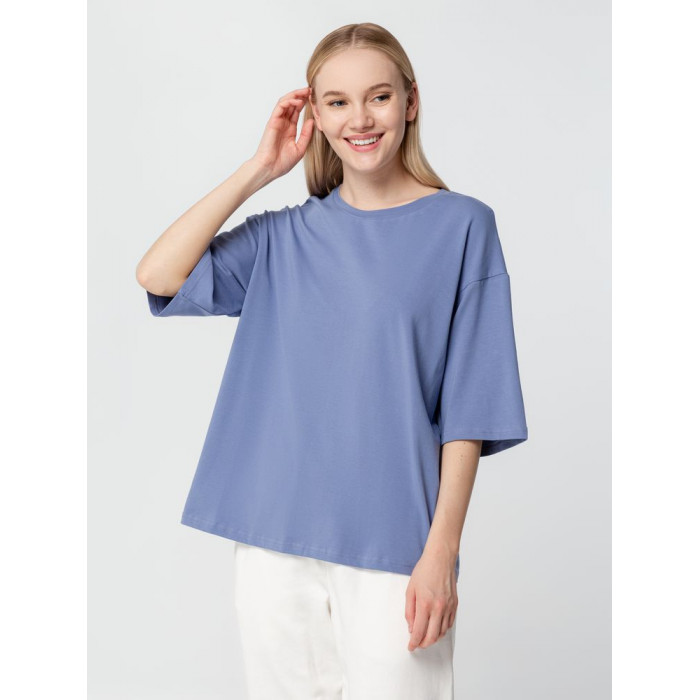 Футболка унисекс оверсайз Street Vibes, синяя (лавандовая), размер M/L