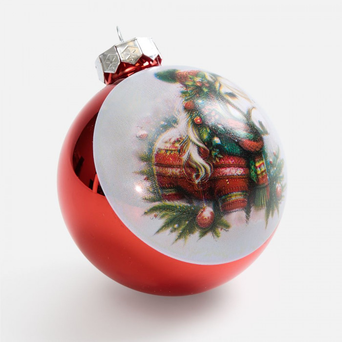 Елочный шар Finery Gloss, 8 см, глянцевый красный