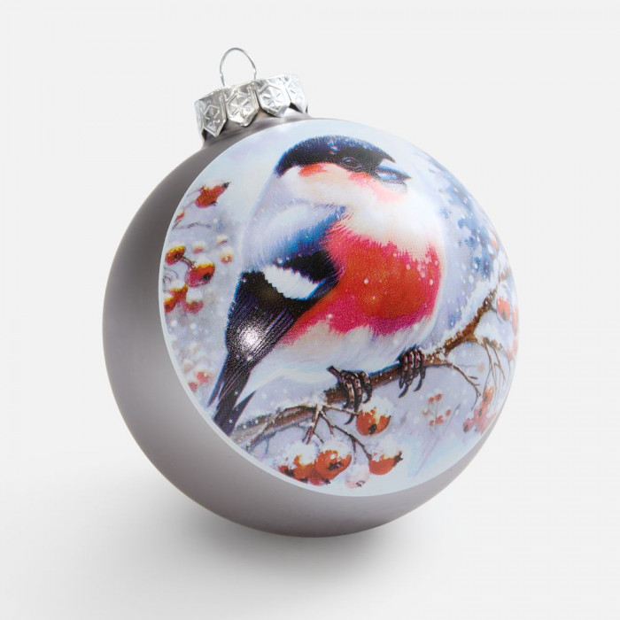 Елочный шар Finery Matt, 8 см, матовый серебристый