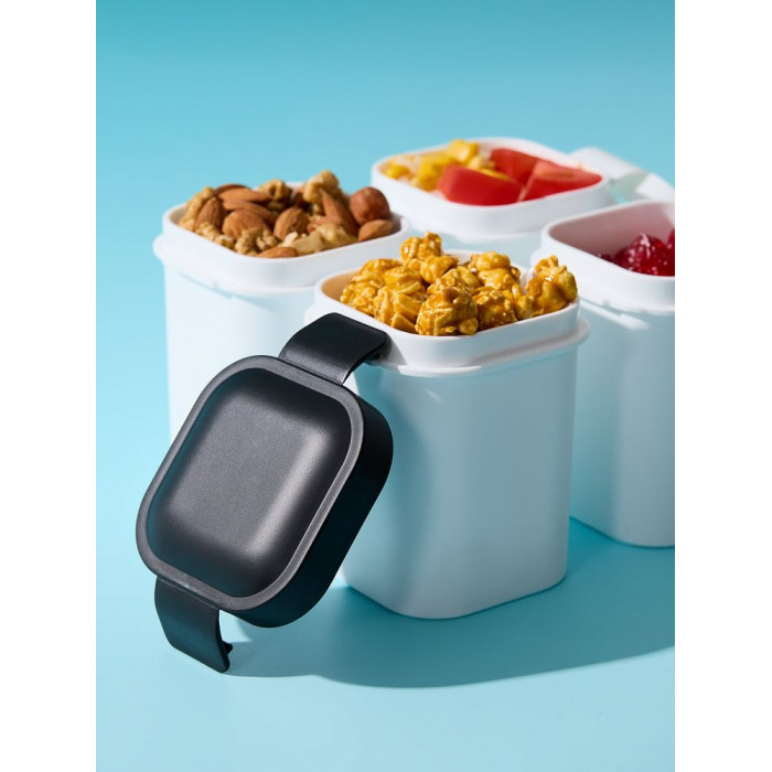 Ланчбокс для снеков Lunch Crunch, белый с черным