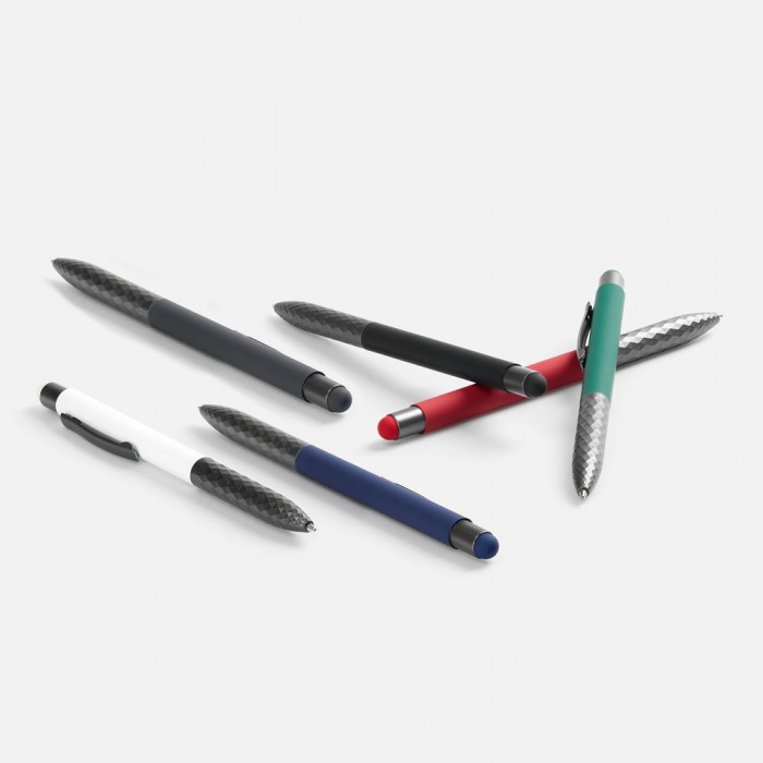 Ручка шариковая Digit Soft Touch со стилусом, зеленая