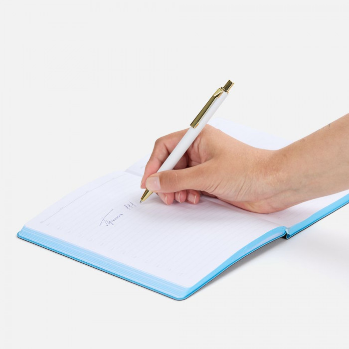 Ручка шариковая Lobby Soft Touch Gold, белая