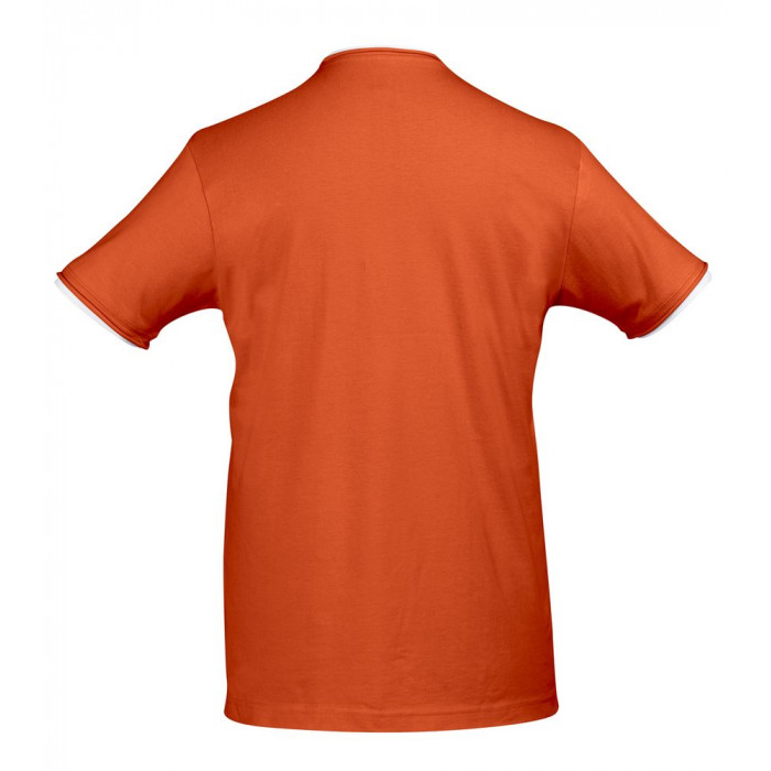 Футболка мужская с контрастной отделкой Madison 170, оранжевый/белый, размер XL
