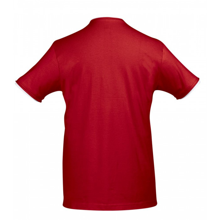 Футболка мужская с контрастной отделкой Madison 170, красный/белый, размер XXL