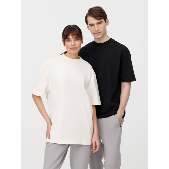 Футболка оверсайз унисекс Sideline, молочно-белая