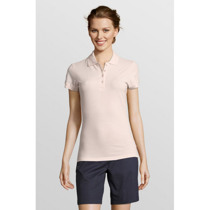 Рубашка поло женская People 210 нежно-розовая, размер XXL