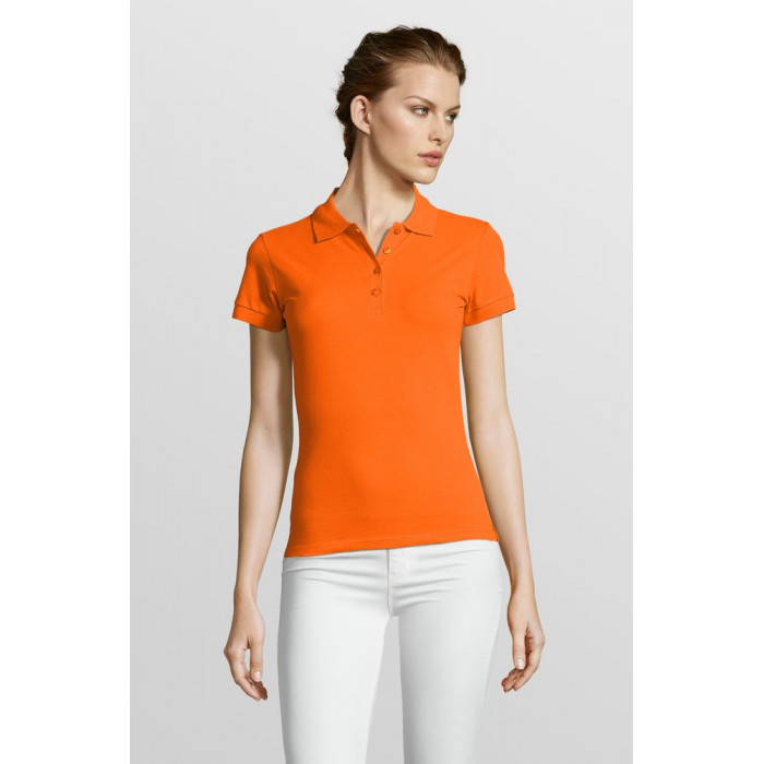 Рубашка поло женская People 210 оранжевая, размер XXL