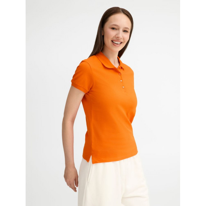 Рубашка поло женская People 210 оранжевая, размер XXL