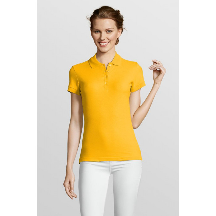 Рубашка поло женская People 210 желтая, размер S