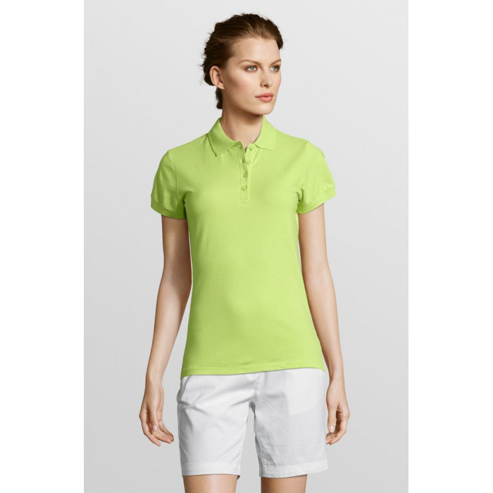 Рубашка поло женская People 210 "зеленое яблоко", размер L