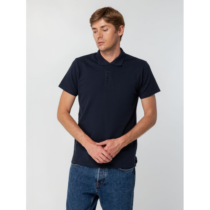 Рубашка поло мужская Spring 210 темно-синяя (navy), размер XXL