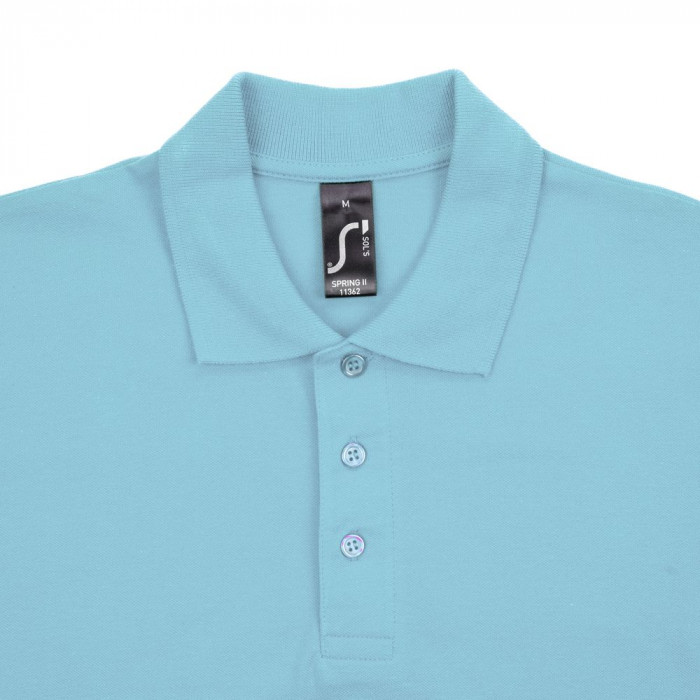 Рубашка поло мужская Spring 210 бирюзовая, размер XXL