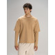 Футболка оверсайз с двойным рукавом Kosmos, бежевая, размер M/L