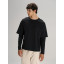 Футболка оверсайз с двойным рукавом Kosmos, черная, размер XL/XXL Футболка оверсайз с двойным рукавом Kosmos, черная, размер XL/XXL