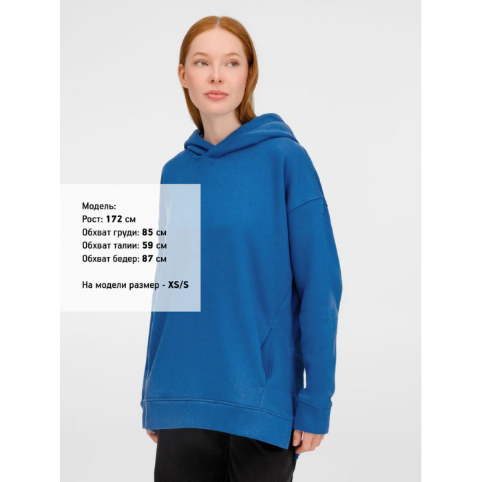 Худи оверсайз унисекс Tolla, синее (джинс), размер XL/2XL