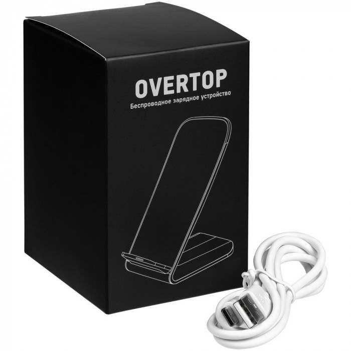 Беспроводное зарядное устройство с быстрой зарядкой Overtop, белое Беспроводное зарядное устройство с быстрой зарядкой Overtop, белое