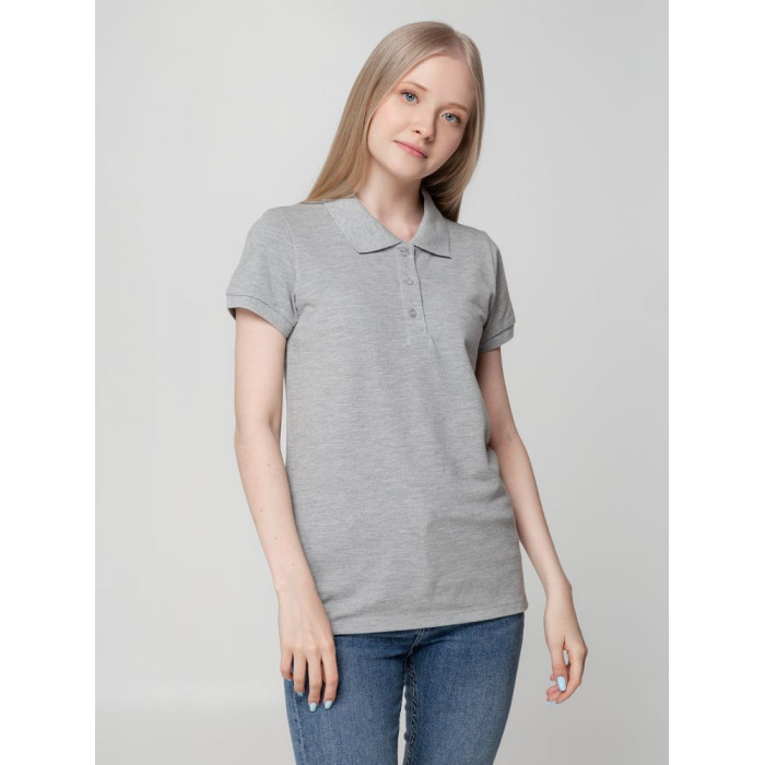 Рубашка поло женская Virma lady, серый меланж, размер XXL