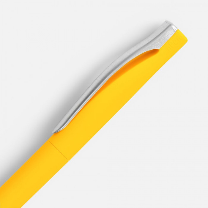 Ручка шариковая Pin Soft Touch, желтая