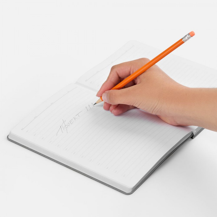 Карандаш простой Hand Friend с ластиком, оранжевый