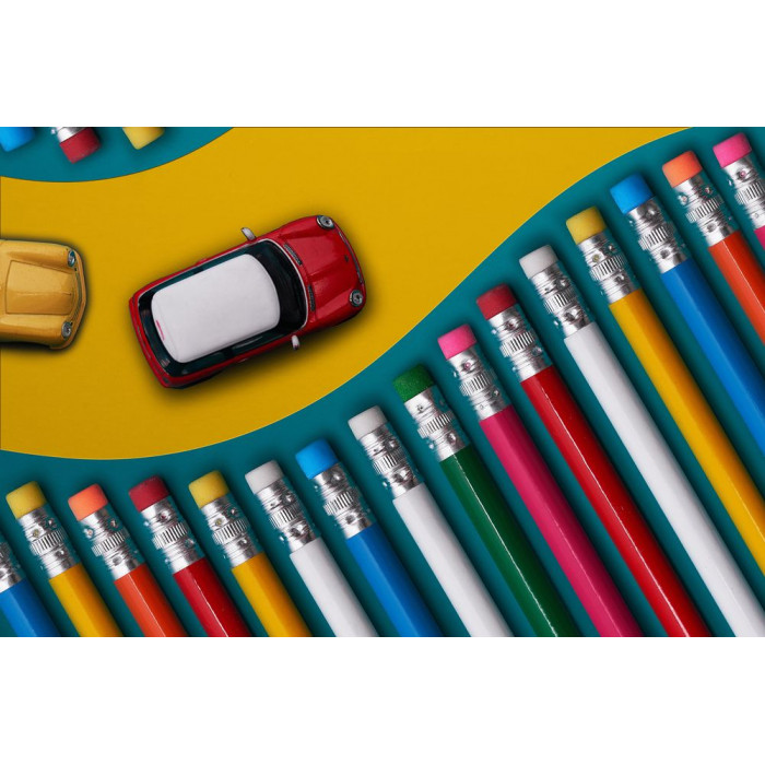 Карандаш простой Hand Friend с ластиком, оранжевый