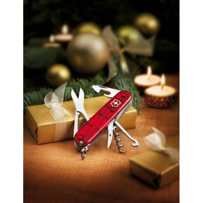 Офицерский нож Climber 91, прозрачный красный