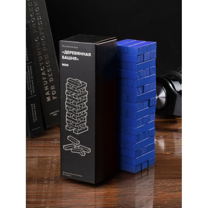 Игра «Деревянная башня мини», синяя