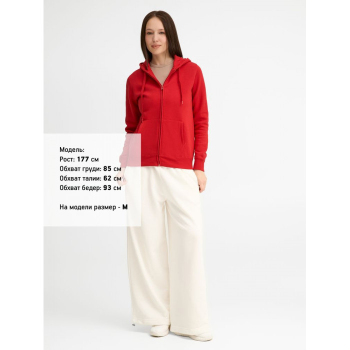 Толстовка женская на молнии с капюшоном Seven Women, красная, размер XL