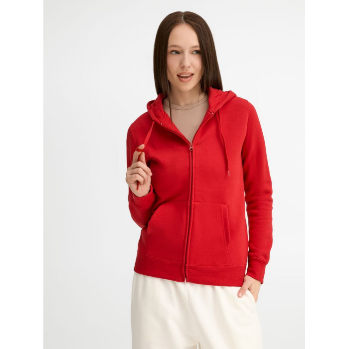 Толстовка женская на молнии с капюшоном Seven Women, красная, размер XL