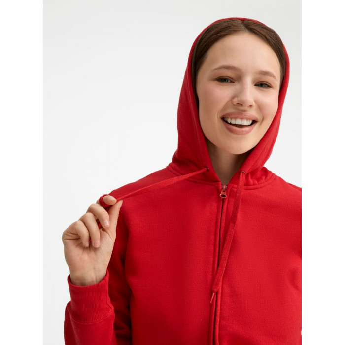 Толстовка женская на молнии с капюшоном Seven Women, красная, размер XL
